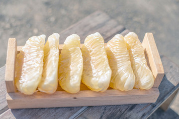 Thai grapefruit in the wood box