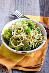 Pesto pasta with broccoli