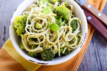 Pesto pasta with broccoli