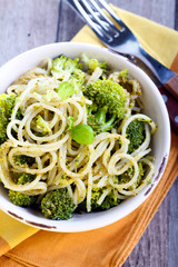 Pesto pasta with broccoli