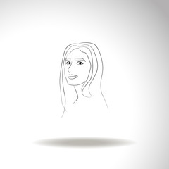 Women. Girl vector icon.