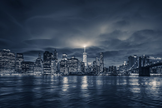 View of Manhattan at night