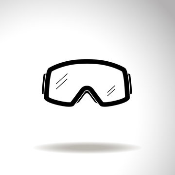 Ski goggles vector icon.