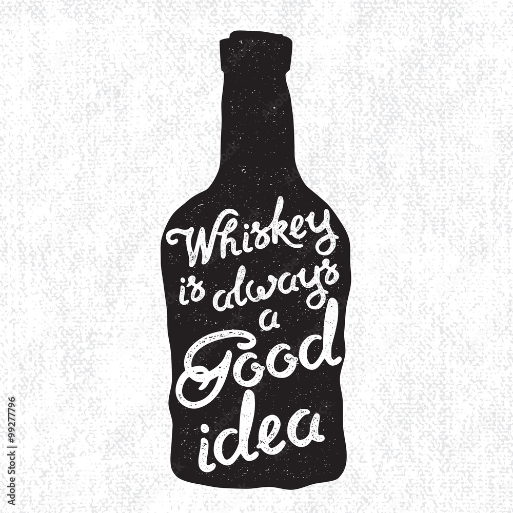 Poster whiskey lettering art