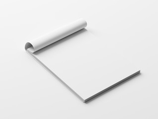Blank White Paper Notepad isolated on white background