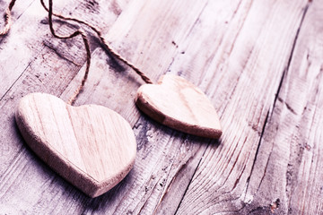 Decorative hearts in retro style