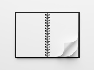 Blank White Paper Notepad isolated on white background