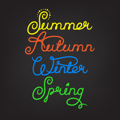 Handwritten seasons of the year