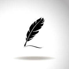 Feather vector icon.