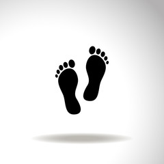Fototapeta na wymiar Footprint vector icon.