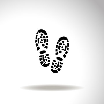 Shoe print vector icon