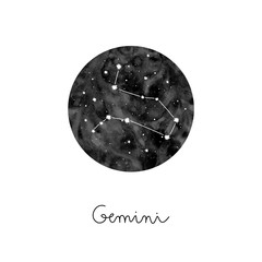 vector illustration with zodiac sign Gemini..