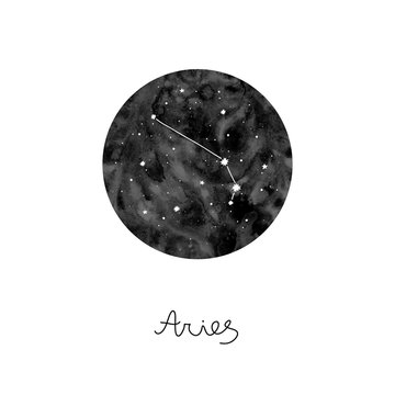 vector illustration with zodiac sign Aries