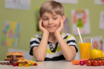 Fototapeta premium Healthy and unhealthy food