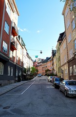 Fototapeta na wymiar Street in Stockholm, Sweden, Europe