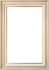 White painter canvas in wooden frame isolated on white with clip