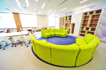 Green sofa in Modern  interior