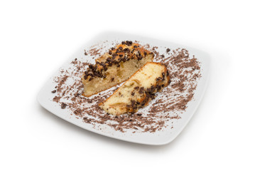 Torta farcita con uva cotta nella grappa e cioccolato