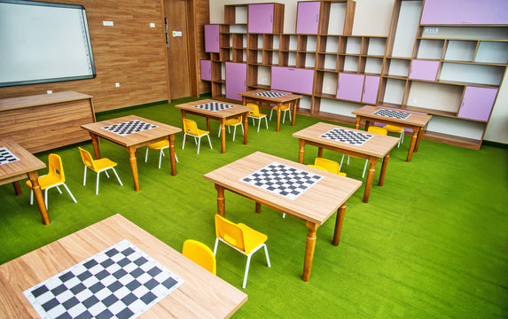 Interior classroom in the children's educational center