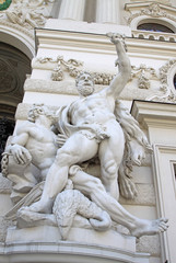 VIENNA, AUSTRIA - APRIL 25, 2013: Sculpture of Hercules near the Hofburg Palace in Vienna, Austria