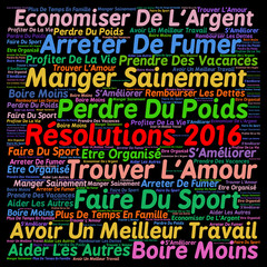 Obraz premium Resolutions 2016 with french text 