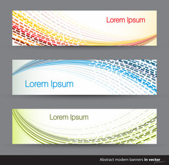 Collection of three abstract horizontal banners