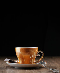 Gold Tea cup with spoon