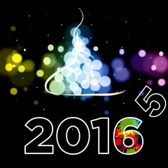 2016 Suspended Letters Happy New Year Card