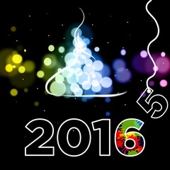 2016 Suspended Letters Happy New Year Card