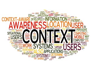 Context related words on white background