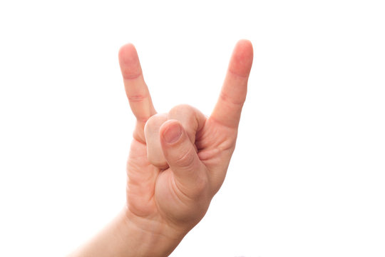 rock and roll Hand Zeichen