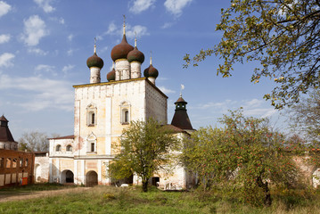 The monastery of Boris and Gleb, Gate of the Sretensky Church, Yaroslavl region, Russia