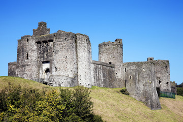 Fototapeta na wymiar Kidwelly Castle, Kidwelly, Carmarthenshire, Wales, UK is a ruin of a 13th century medieval castle