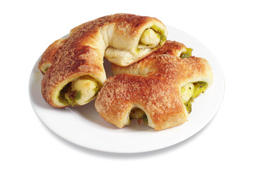 Fresh buns with kiwi jam