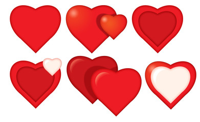 Cartoon hearts set - illustration for the children