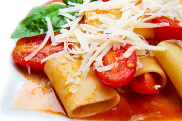 paccheri with tomatoes sauce