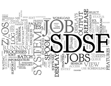 SDSF  words related concepts collage