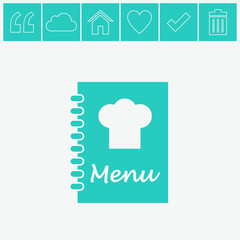 Menu book vector icon.