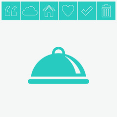 Food platter serving vector icon.