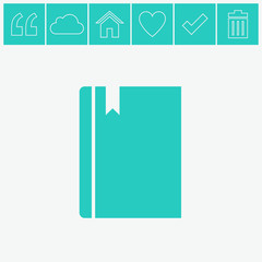 Book or notebook vector icon.