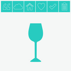 Wine glass vector icon. Alcohol drink symbol.
