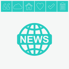 News vector icon. World globe symbol.