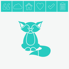 Fox vector icon. Animal symbol.