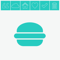 Burger vector icon. Fast food symbol. Junk food.
