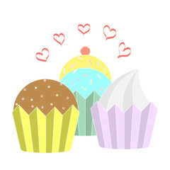 Vector collection of colorful cupcake icons