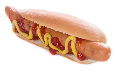 Classic Hot Dog isolated on white