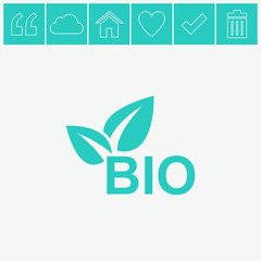 Bio product vector icon.