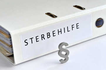 Sterbehilfe, Paragraph, Suizid, Medizinrecht, Rechtslage, Selbstmord, Tod, Ethik, Krankheit, Siechtum, Leben, Medizinethik, Palliativmedizin, Sterben, Akte, Ordner