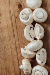 Food. Fresh white mushrooms champigonons