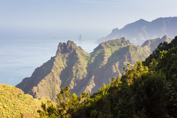 Mountains and Ocean coast near Monte Taborno, Canary Islands, Spain